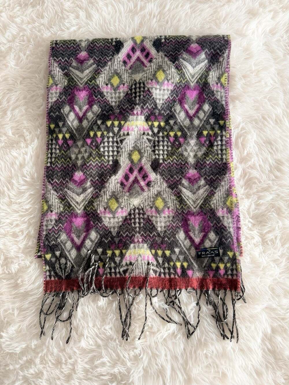 Fraas Feel Cashmink Geometric Pattern Scarf